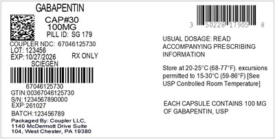 Label (50228 179 05 Gabapentin 100mg 67046 1257 30)